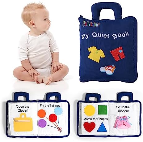 Jollybaby Soft Busy Books Sorting Toy for 18 M+ Baby Travel - My Quiet Book by Jollybaby