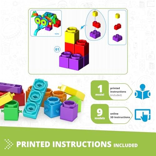 Engino QBOIDZ, Elephant Explorer, Building Blocks Ages 4+, STEM Toys for Boys & Girls, Building Toys, Preschool Educational Set, Montessori (10 Models) - Image 3