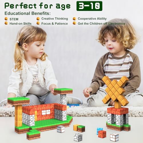 Magnetic Blocks Toys,3D Magnetic Building Toys Blocks Game Set,100PCS Construction Toys for Kids Ages 3+,STEM Sensory Educational Stacking Magnet Blocks, Christmas Birthday Gifts for Boys Girls - Image 5