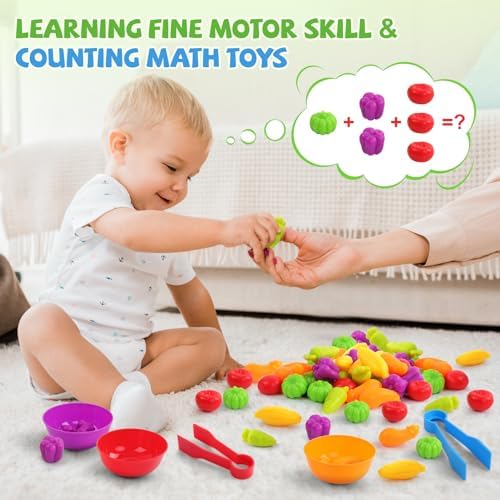 TSYAN Montessori Vegetable Color Sorting & Counting Sensory Toys - Image 5