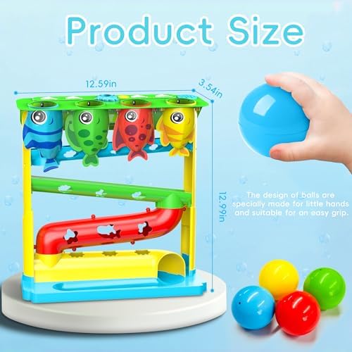 Ball Drop Toy for 1, 2 Years Old Boys & Girls, Interactive Toddler toy with Lights, Music & Water Spray, Montessori STEM Learning Toys for 9-18 Months, Infant Early Development Gift (Blue) - Image 5