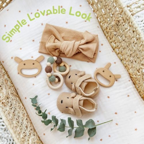 Rabbit Wooden Baby Rattle Teether, Natural Beechwood, Montessori Toy - Image 5