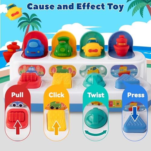 Interactive Cause & Effect Pop-Up Vehicle Toy for Toddlers 1–3 Years - Image 3