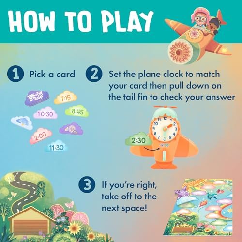 Educational Insights Time to Fly - Preschool Board Games that Teach How To Tell Time, Toy Learning Clock for Kids, Educational Board Games for Kids 4-6, Learn to Read Digital and Analog Clocks - Image 4