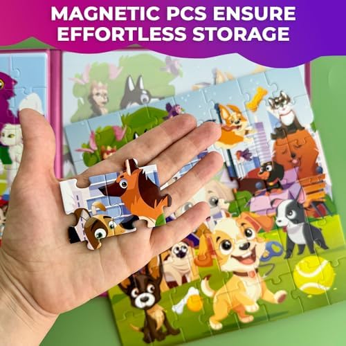 Magnetic Puzzles for Kids Ages 3-5 - 2x48 Pieces Travel Games 2-4 - Image 5