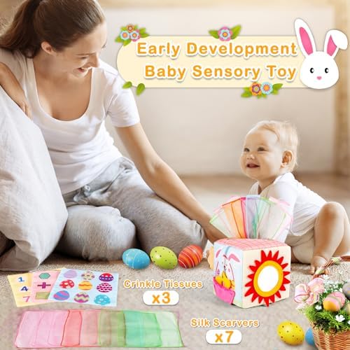 Easter Baby Toys Montessori Toys Baby Tissue Box Toy for Babies 3 6 9 Months, Easter Gifts, Easter Basket Stuffers for Babies - Image 5