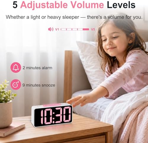 DreamSky Small Digital Alarm Clock with Night Light for Kids Bedroom - Image 6