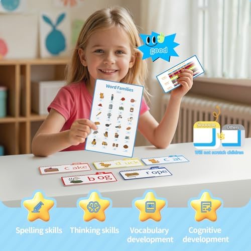 Phonics Flash Cards & Word Family Build Book Fun Kids Flip Books - Image 5
