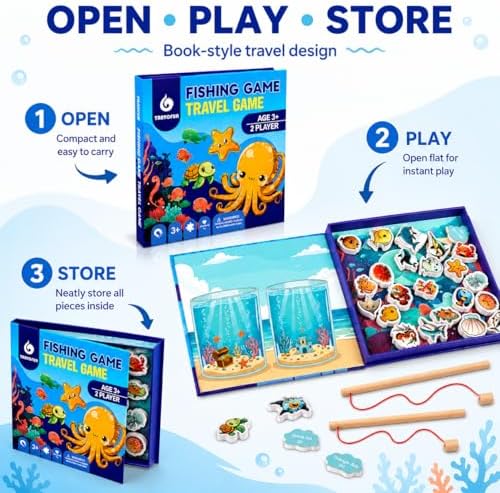 TRAVOFUN Magnetic Fishing Game | Travel Toys for Toddlers 3-5 - Image 2