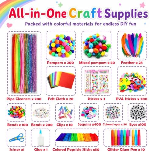 FUNZBO Arts and Crafts Supplies for Kids -Back to School Supplies Kit - Image 3