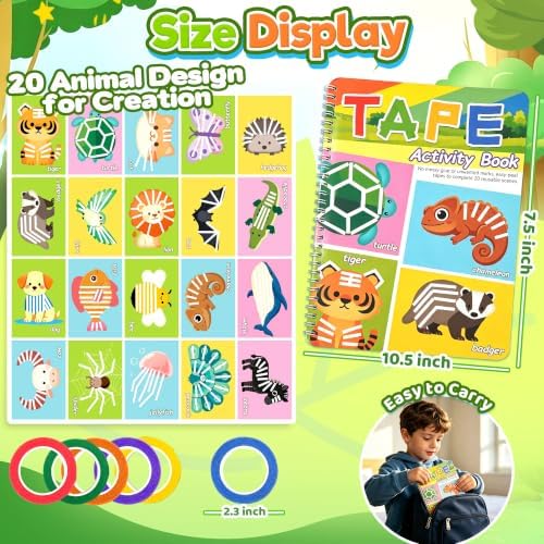 Tape Activity Book for Kids Ages 3-5, Travel Activities for Toddlers - Image 2