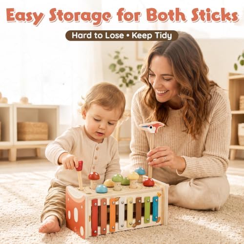 Lehoo Castle Montessori Pounding Toy with Xylophone for Toddler 1-2 - Image 6