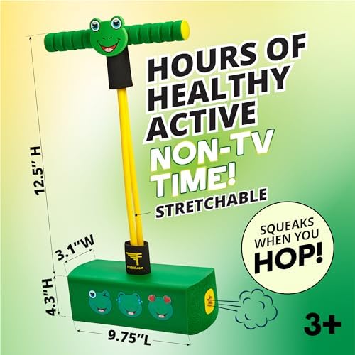 Flybar My First Foam Pogo Jumper for Kids Fun and Safe Pogo Stick for Toddlers, Durable Foam and Bungee Jumper for Ages 3 and up, Supports up to 250lbs (Frog) - Image 4