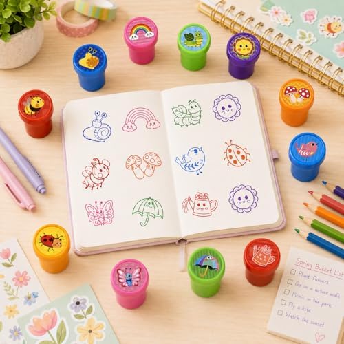 Cinrobiye 24 Pcs Insect Stampers Party Favor Set, Cute Bug Stamps for Kids Birthday Party, Classroom Rewards, Educational Learning Toys, Goody Bag Fillers, Nature Themed Party Supplies - Image 4