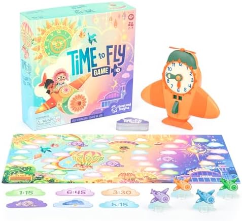 Educational Insights Time to Fly - Preschool Board Games that Teach How To Tell Time, Toy Learning Clock for Kids, Educational Board Games for Kids 4-6, Learn to Read Digital and Analog Clocks by EducationalInsights