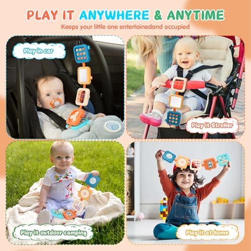 Busy Board for 1 Year Old, Travel Toys for Toddler 1-3 on Plane Car, Montessori Busy Board Busy Cube, Toys for 1 Year Old Boy Girl, Stocking Stuffers for Toddler (Blue) - Image 6