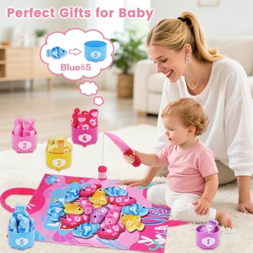 Montessori Toys for 1 Year Old Girl Gifts: Fishing Game with Stacking Cups - Image 6