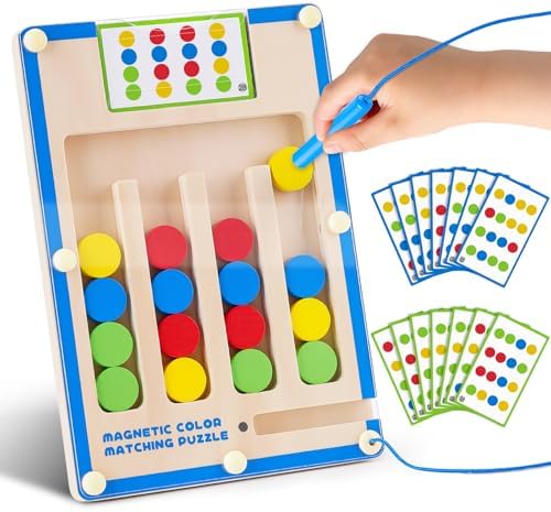 Montessori Toys for 3 4 5 6 Year Old Boys Girl, Kids Magnetic Wooden Maze by BestToyGift