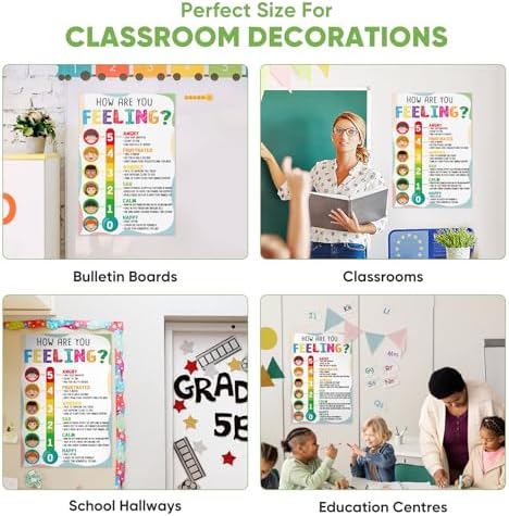 FaCraft Feelings Chart Poster for Kids Toddlers 11.2"x16.5" Laminated Boho - Image 5