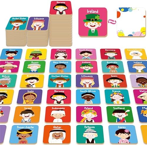 Hebayy 72 PCS Memory Matching Game, 36 Pairs Difference Face Memory Cards Never Forget A Face Matching Game, Educational Learning Toys for Preschool 3 4 5 6 Years Old by Stickyourhappymoment
