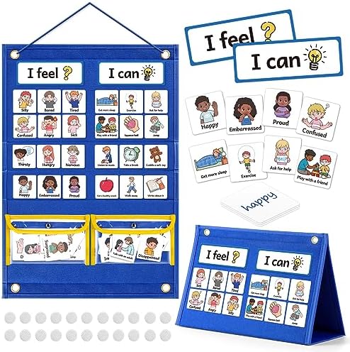 Kasfalci Feelings Chart, Social Emotional Learning Activities,Autism Learning Materials, ADHD Tools,Back to School Supplies,Anger Management Toys,Calm Down Corner Supplies for Classroom Daycare & Home by Kasfalci