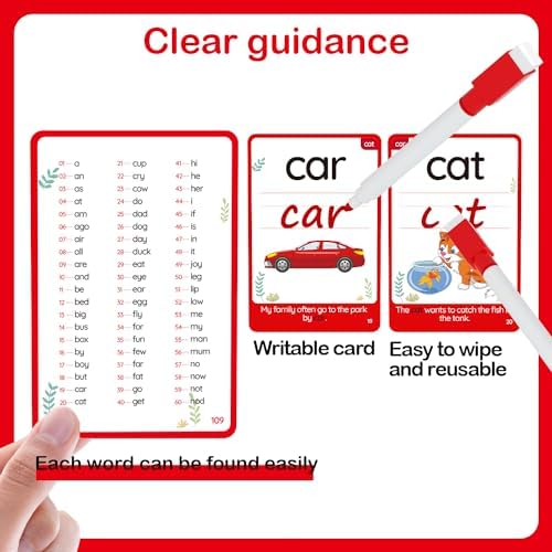 WJPC 58 Cards, 116PCS High Frequency Sight Words Flash Cards for (Pre-K, Pre-Kindergarten, Kindergarten, 3,4,5, Years Ages Kids Boys Girls Toddler Flash Cards for 3-6 Years - Image 3