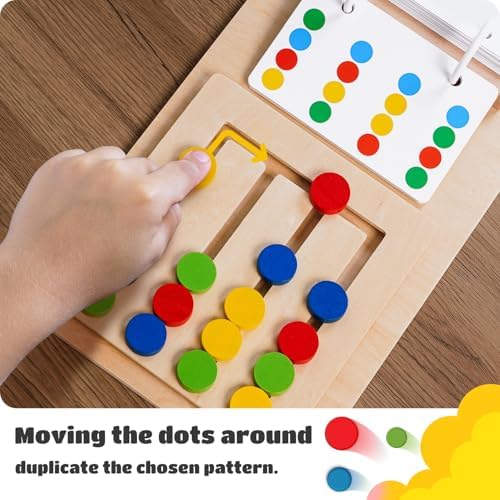 LiKee Slide Puzzle Color Sorting Matching Toys, Airplane Car Travel Busy Board for Toddler No-Lose-Parts and Portable, Montessori Wooden Educational Toys Board Games for Kids Boys Girls 3+ Years Old - Image 5