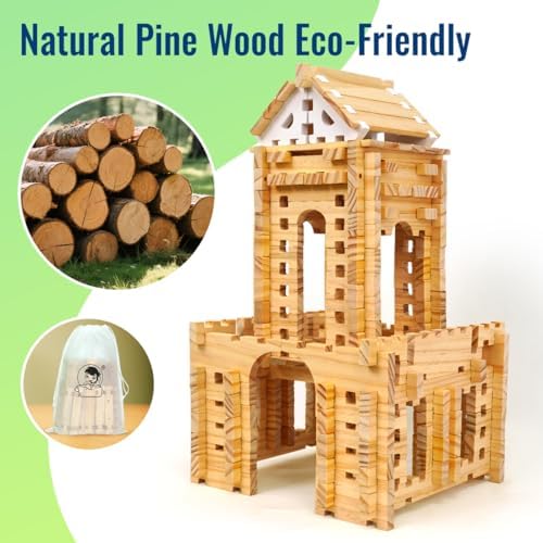 Jovi-mindly＆Notchies 301 PCS Building Block Master Architect Set Create 9+ World-Famous Shapes, Educational Wooden Building Blocks Learning Toys Wood Blocks Puzzles for Kids Ages 8+ Boys and Girls - Image 5
