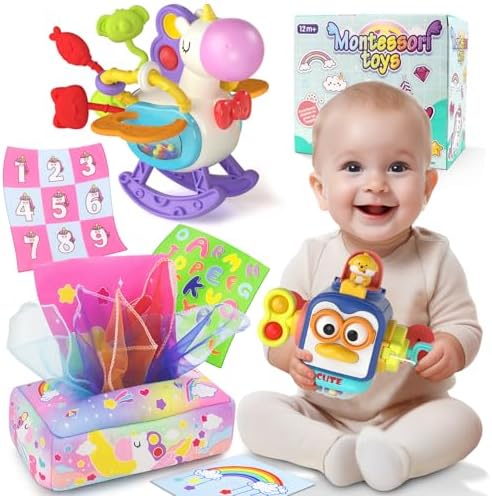 usrela 3in1 Baby Toys 12-18 Months, Sensory Toy Gifts for 12 18 Month Old by UsrelaToysforToddler