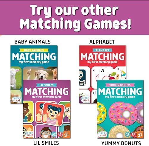 Chuckle & Roar Lil Smiles Matching Memory Game – Preschool Concentration Board Game with Friendly Faces, 3 Themed Decks (at Home, Outside, On-The-Go), 180 Cards, 2–6 Players, Ages 6+ - Image 6