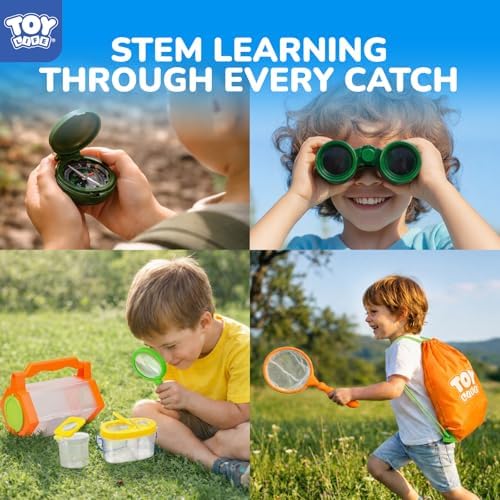 TOY Life Kids Explorer Bug Catcher Kit with Safari Costume, Binoculars Kids Outdoor Toys, Bug Toys, Butterfly Net, Camping Set Outdoor Activities Adventure Kit Nature Exploration Gifts Kid Ages 3-12 - Image 4