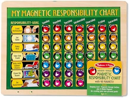 Melissa & Doug Deluxe Wooden Magnetic Responsibility Chart with 90 Magnets - Image 3