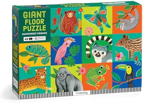 Mudpuppy - Rainforest Friends 48 Piece Giant Floor Puzzle for Kids by Mudpuppy
