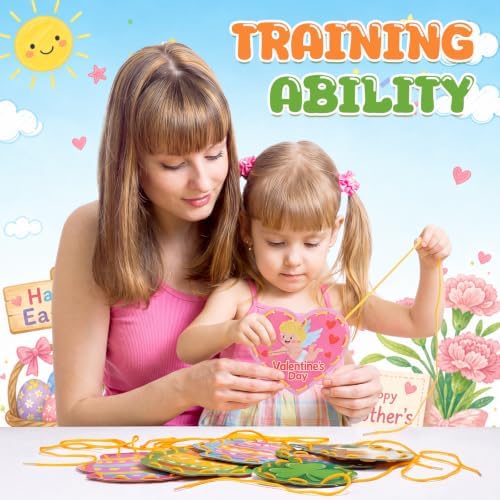 Funrous 10 Pieces Recognition Lacing Cards for Over Age of 6 Kids, Holiday - Image 6