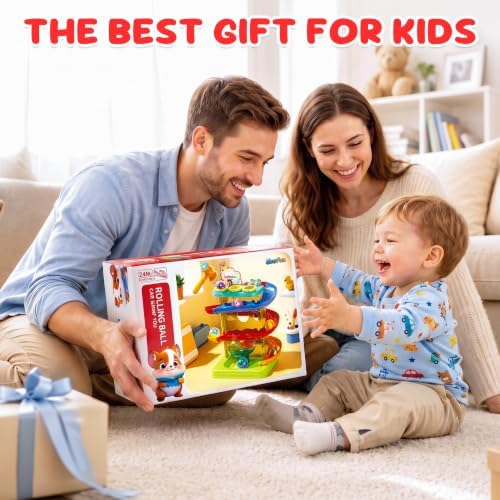 2-in-1 Ball Drop & Car Ramp Race Track Montessori Toy for Toddlers Ages 1-5 - Image 6