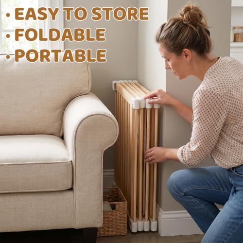 Wooden Baby Playpen with Child Safety Lock, 6-Panel Adjustable Foldable Play Yard for Toddlers, Tree Activity Board Montessori Playpen, Portable Indoor Baby Fence & Activity Center for Infant - Image 6