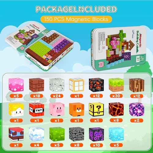 150PCS Magnetic Blocks Magnet Building Cubes Birthday Gifts for Kids - Image 2