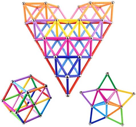 150Pcs Magnetic Building Sticks Blocks Toys, 2.3" Length Magnet Educational Toys Set for Kids and Adult, STEM Building Toy 3D Non-Magnetic Balls with Storage Bag - Image 4