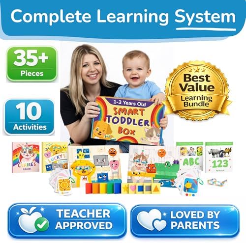 Preschool Montessori Learning Kit With Busy Book For Toddlers 1-3- Baby Flash Cards - Quiet Activity Books - Puzzles Ages 2-4 - Flashcards 3-5 Years - 1 Year Old Boy Gifts -1st Birthday Toys For Girls - Image 2
