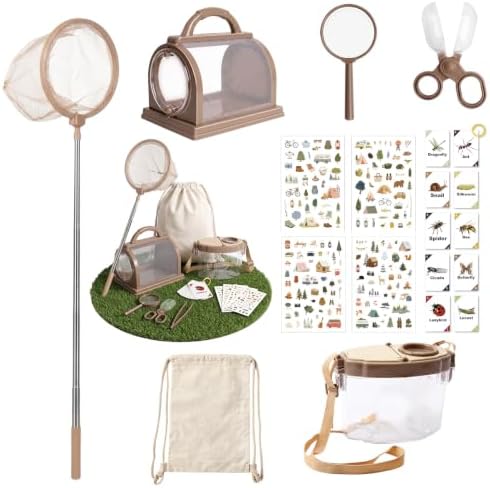 9 Pcs Bug Catcher for Kids, Outdoor Kids Explorer Kit with Magnifying Glass Butterfly Backpack & 6 Bug Catching Accessories, Outdoor Explorer Kit Nature Exploration Toys STEM Gift for Boys Girls 3-12 by Unknown