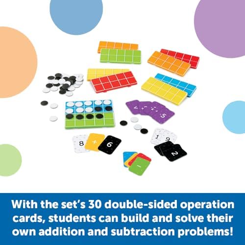 Learning Resources Rainbow Ten-Frames Classroom Set, 140 Pieces - Math Tools for Students Ages 5+, School Supplies and Teacher Resources, Classroom Supplies - Image 3