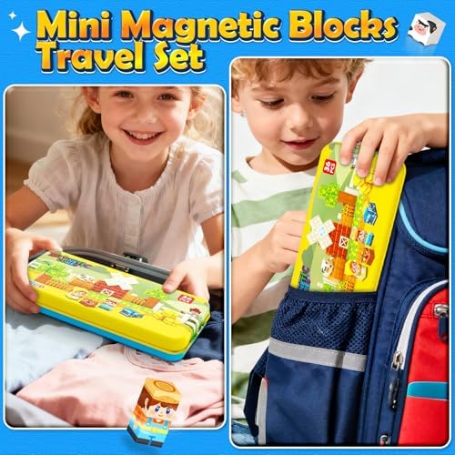 Magnetic Blocks Travel Toddler Toys Magnet Building Tiles STEM Sensory Toys - Image 2