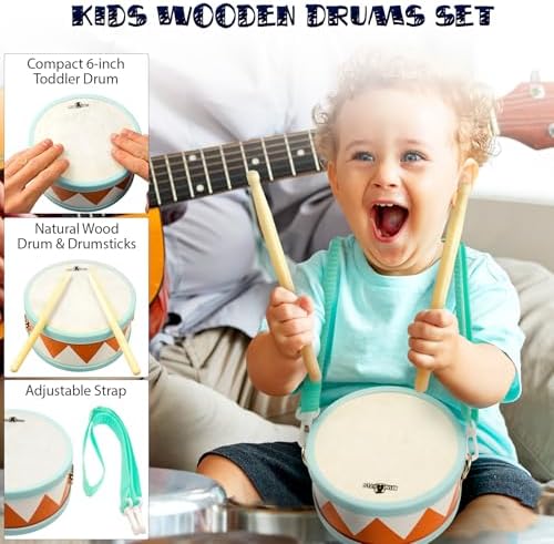 Toddler Musical Instruments Music Toys for Toddlers 1-3 with Wooden Drum - Image 4