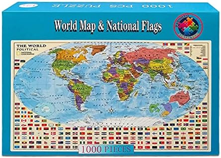 Political World Map Jigsaw Puzzle 1000 Pieces for Adults or Teens with 197 Countries International World Flags Puzzle Educational Toy - Image 2