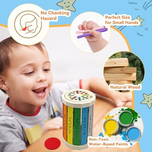Montessori Wooden Stick Color Sorting Toys for 18+ Month, Dual Play Educational Preschool Learning Fine Motor Skills Sensory Toys for Toddlers 3-5 Year Girl Boy Birthday Gifts (Rainbow Bucket) - Image 3