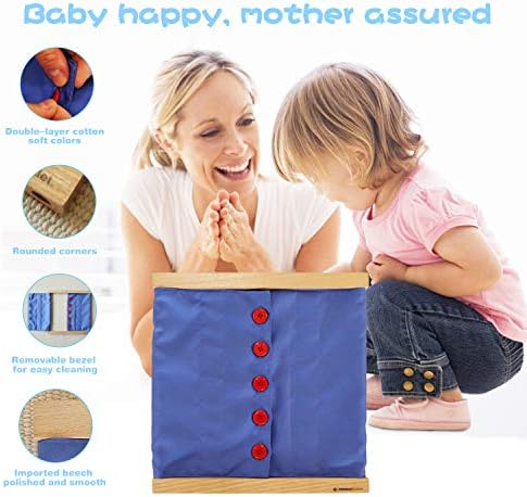 MONTESSORI OUTLET Buttoning Frame with Large Buttons | Practical Life Material for Toddlers & Preschoolers | Learn to Button Clothes, Develop Fine Motor Skills & Independence (Ages 3-6) - Image 4