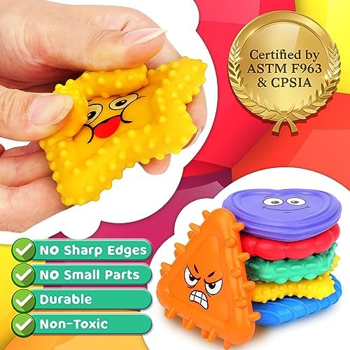 LESONG Sensory Toys Kids Toddlers-Social Emotional Feelings Toys Special Needs, Texture Shapes Learning Toy Preschool Fidget Classroom Must Haves, Calm Down Tools Autistic Children, Stocking Stuffers - Image 3