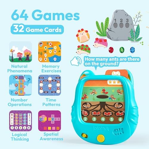 JOVA lalalark Learning Tablet for Kids 3-5, 200 Pages Talking Flash Cards with Sight Words & Games, Montessori Learning Toys for Words, Simple Math, Logical Thinking, Easter Basket Stuffer - Image 5