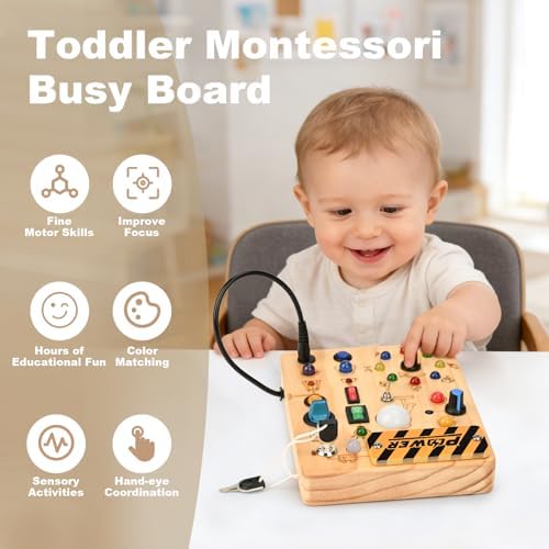 LED Busy Board for Toddlers - Montessori Sensory Toys for 1 2 3 Years Old - Image 4