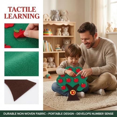 NUOBESTY Felt Number Tree for Toddlers Math Counting Game with Num 0-10 Addition and Subtraction Games Number Recognition Activities Early Educational Toy for Preschool Classroom Homeschool - Image 5